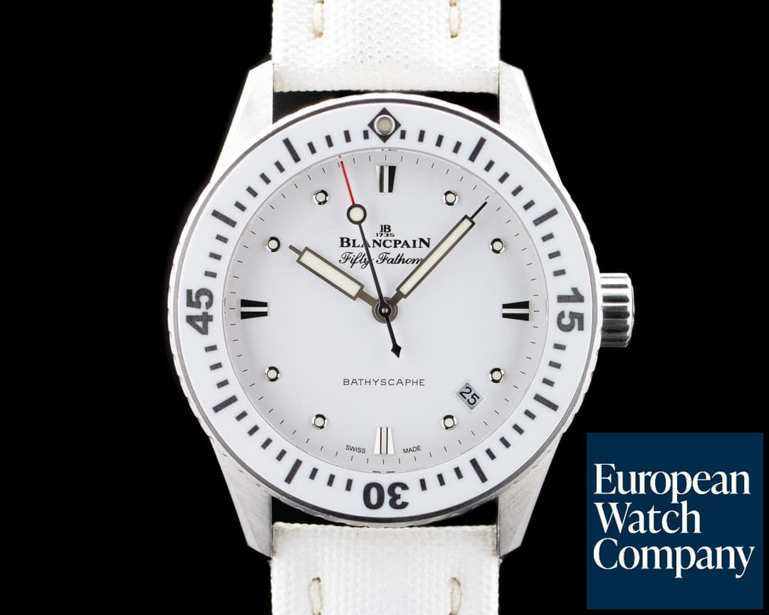 Image of Blancpain 5100 Fifty Fathoms Bathyscaphe SS White Dial