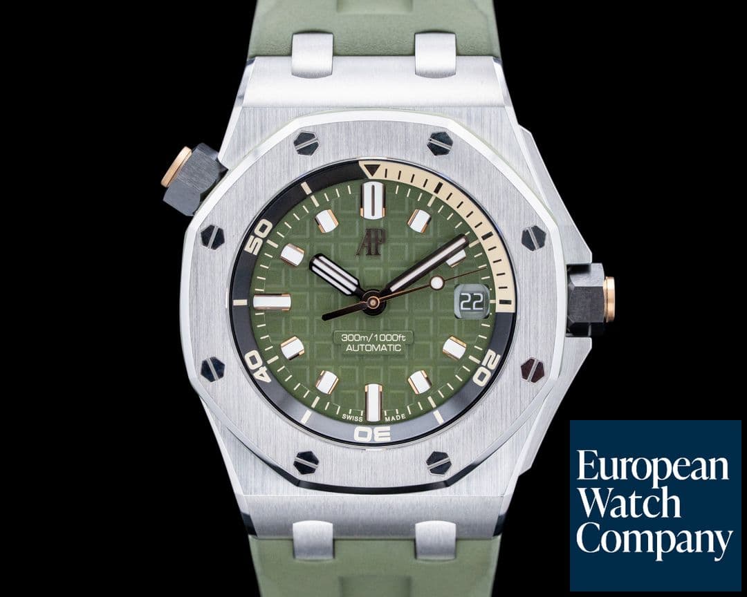 Image of Audemars Piguet 15720ST Royal Oak Offshore Diver SS Khaki Green Dial