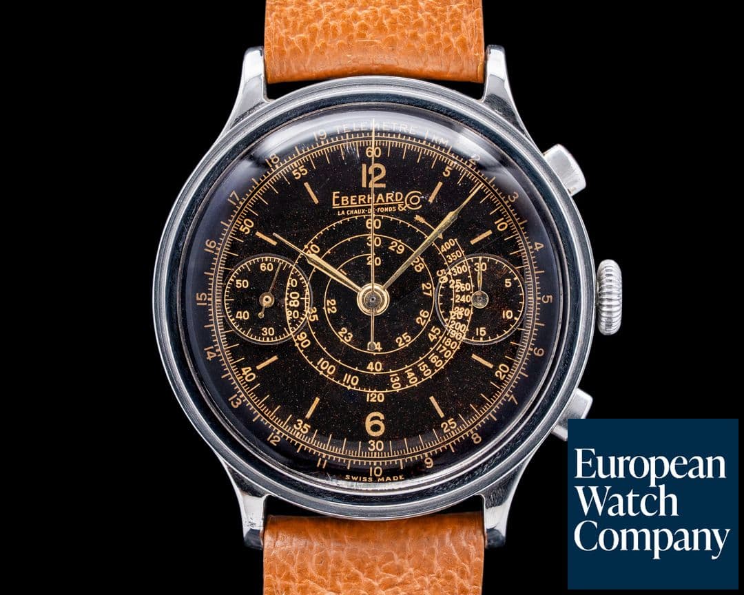 Image of Eberhard & Co. Pre Extrafort Chronograph SS Black Snail Dial 1930s