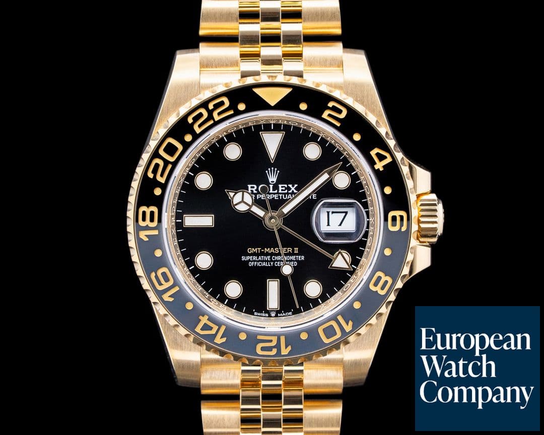 Image of Rolex 126718GRNR GMT-Master II 18K Yellow Gold Black Dial