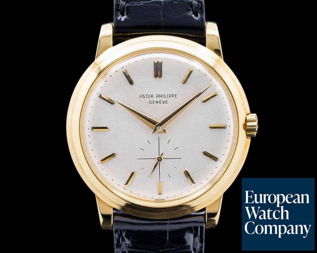 Image of Patek Philippe 2552 Calatrava "Disco Volante" 18K Yellow Gold Silver Dial Circa. 1958