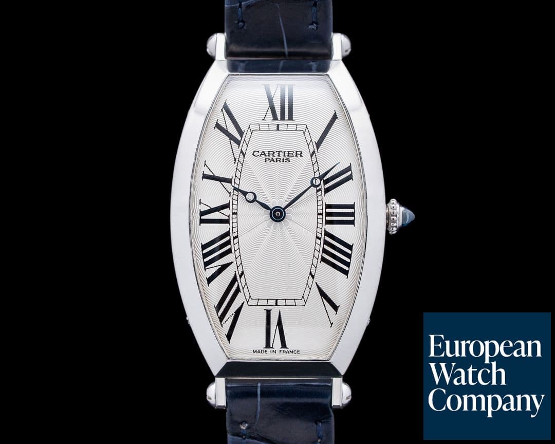 Image of Cartier 2435P Tonneau CPCP Platinum Silver Dial LIMITED