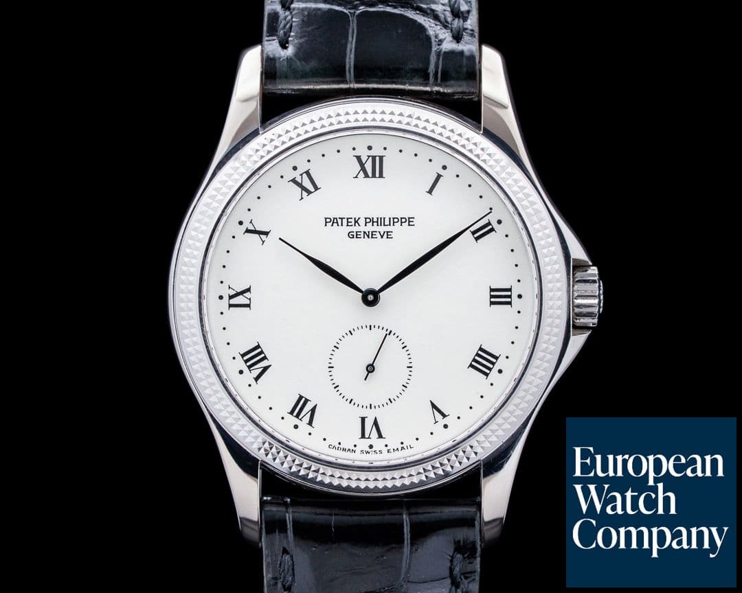 Image of Patek Philippe 5115G Calatrava Manual Wind 18K White Gold Ivory Enamel Dial