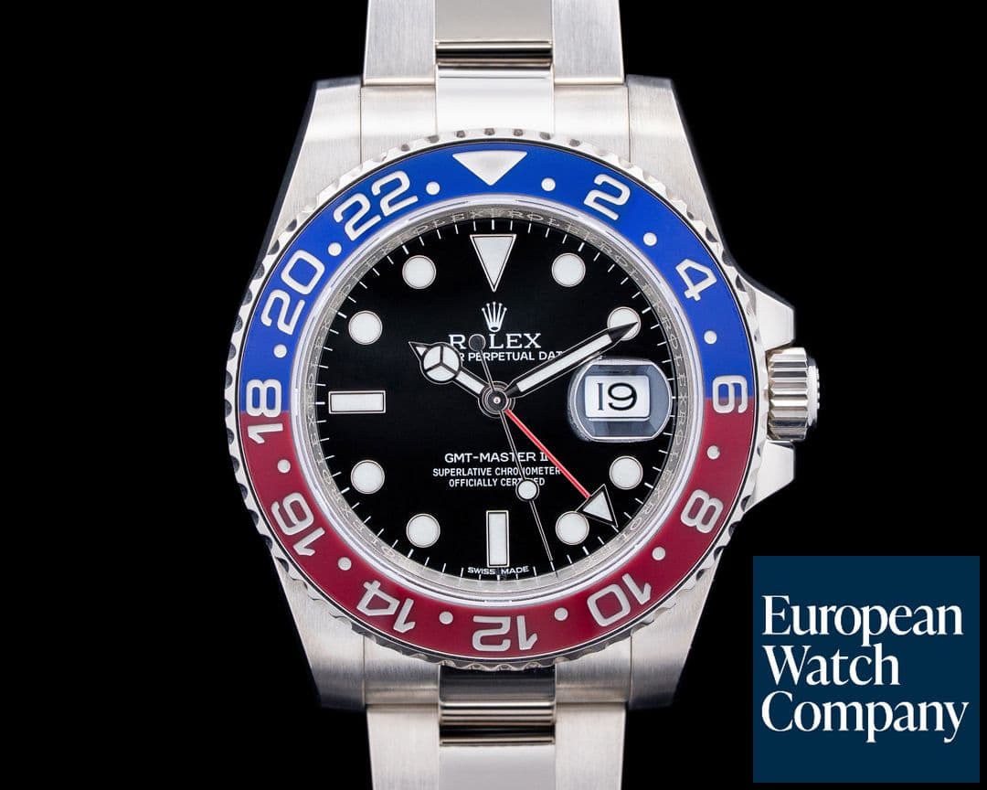 Image of Rolex 116719BLRO GMT-Master II "Pepsi" 18K White Gold Black Dial