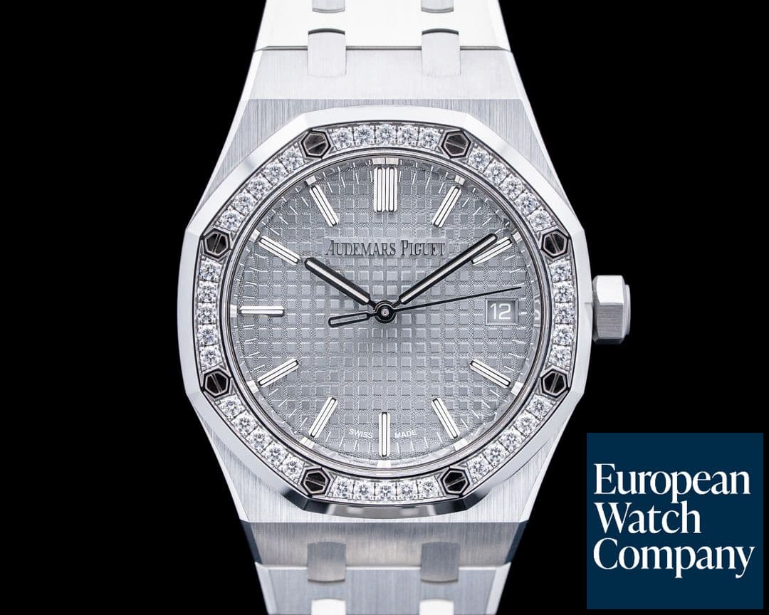 Image of Audemars Piguet 15551ST Royal Oak 50th Anniversary SS Diamond Bezel Grey Dial