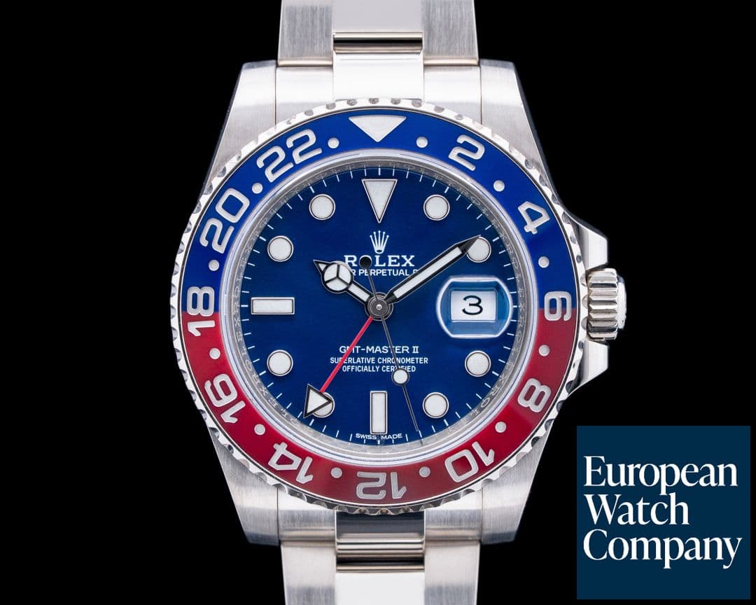 Image of Rolex 116719BLRO GMT-Master II "Pepsi" 18K White Gold Blue Dial
