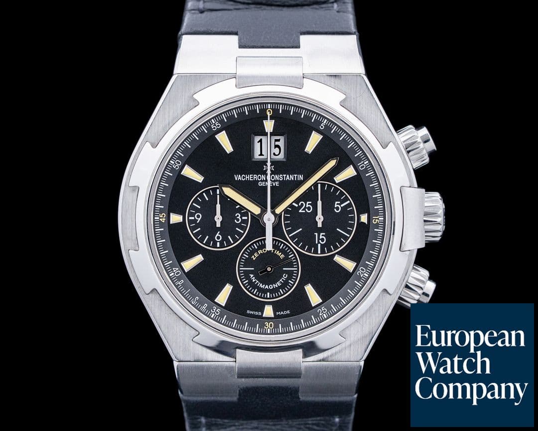 Image of Vacheron Constantin 49150 Overseas PISA Chronograph SS Black Dial LIMITED RARE