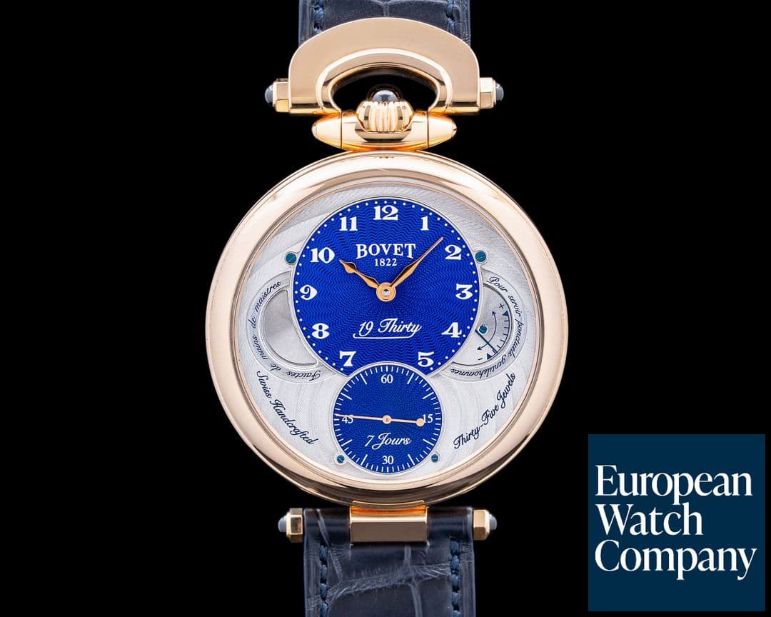 Image of Bovet 19Thirty 18K Rose Gold Blue Dial
