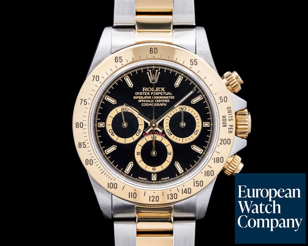 Image of Rolex 16523 Zenith Daytona Cosmograph SS / 18K Yellow Gold Black Dial