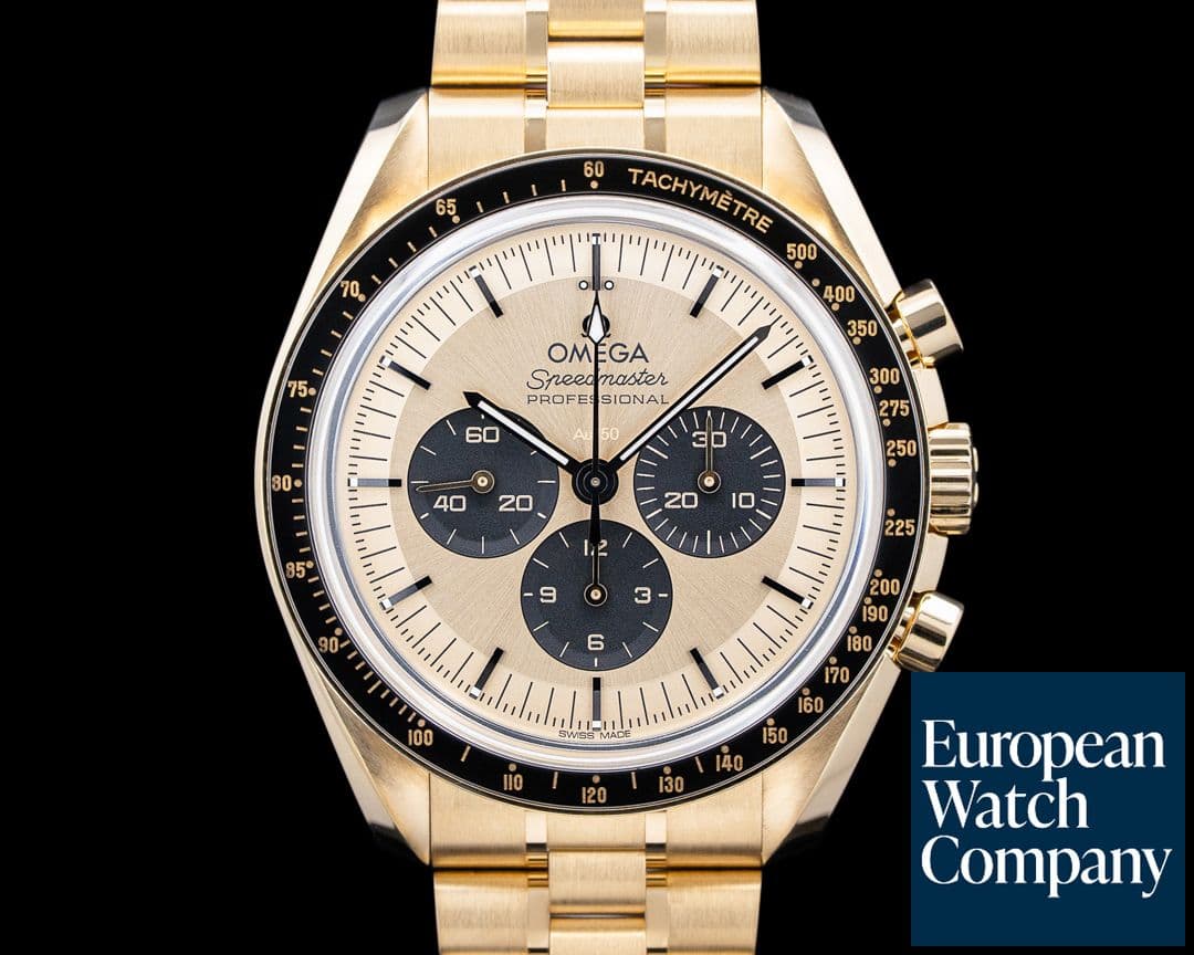 Image of Omega Speedmaster Moonwatch Professional 18K Yellow Gold Champagne Dial 2025