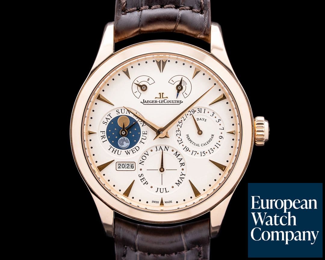 Image of Jaeger LeCoultre Q1612420 Master Eight Days Perpetual 18K Rose Gold Ivory Dial