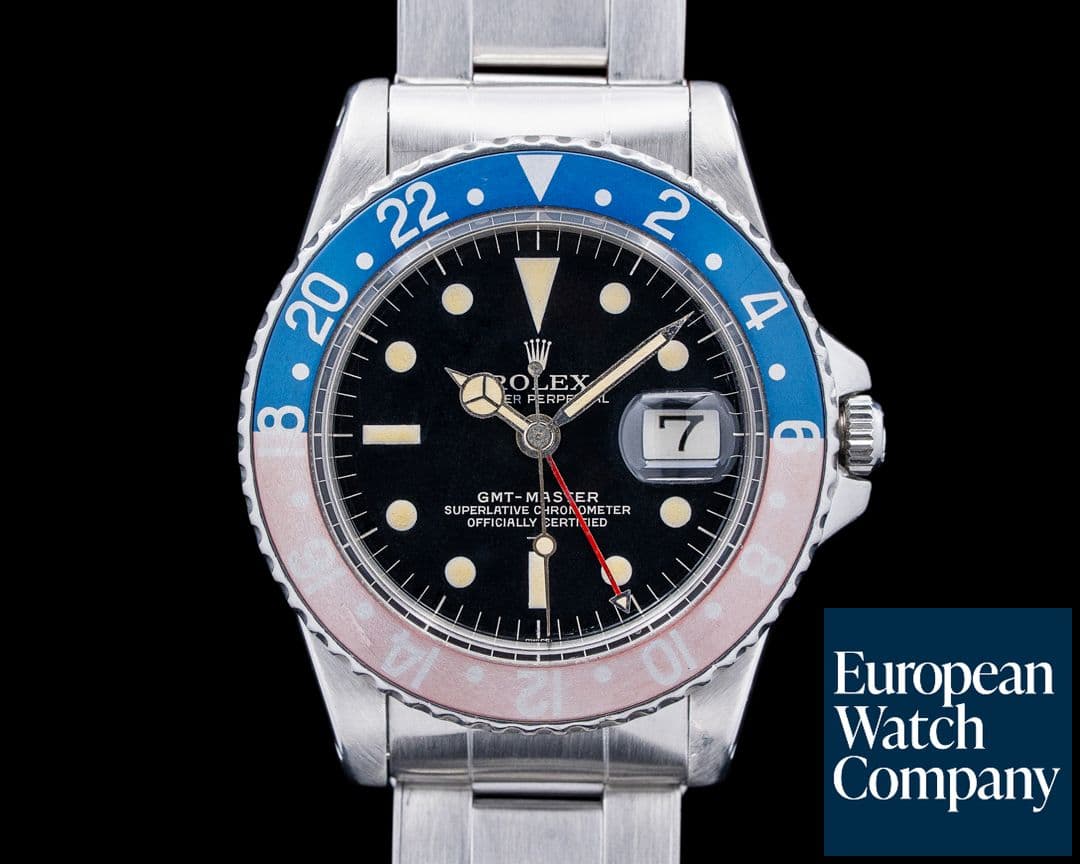 Image of Rolex Vintage GMT Master 1675 Gilt Swiss UNDERLINE Pepsi Circa 1964