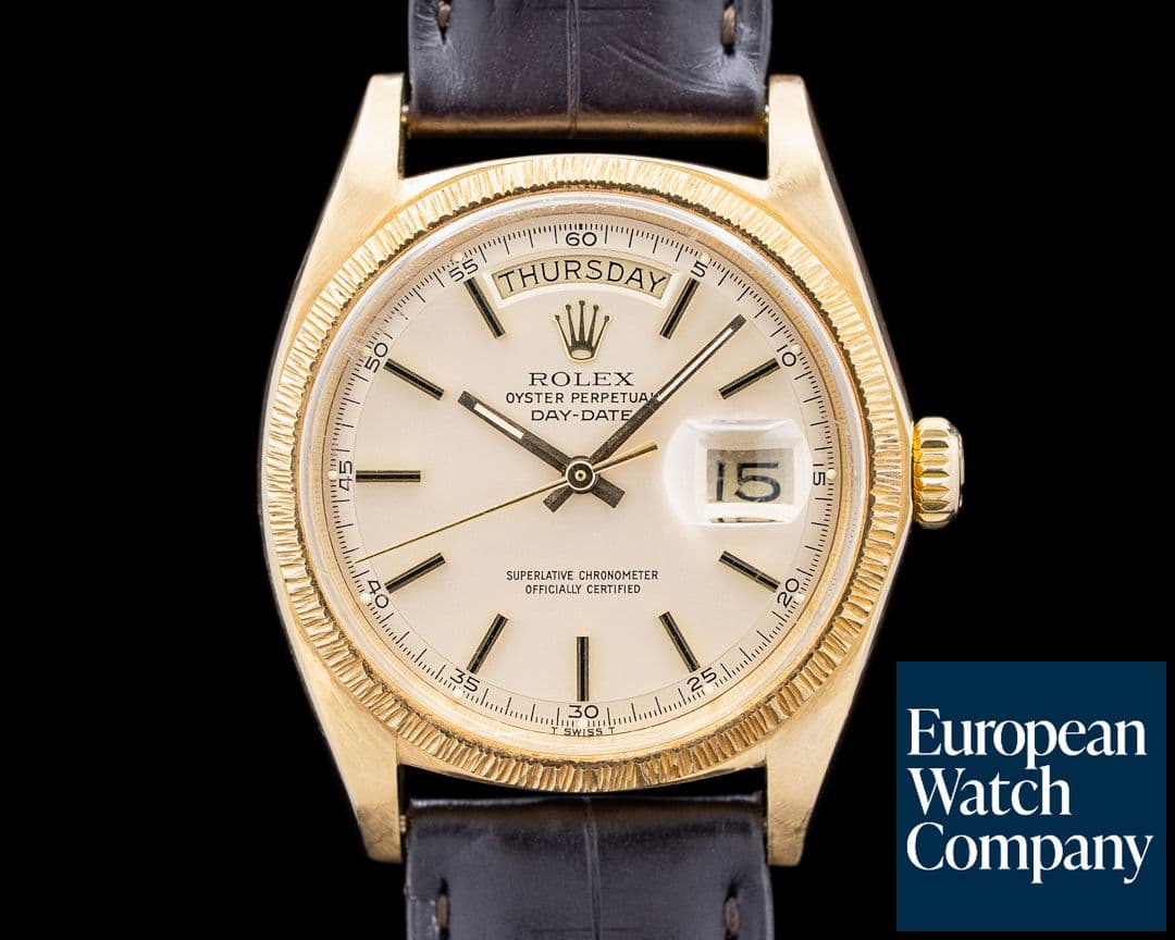 Image of Rolex 1807 Day Date 18K Yellow Gold "Bark" Bezel Circa. 1972