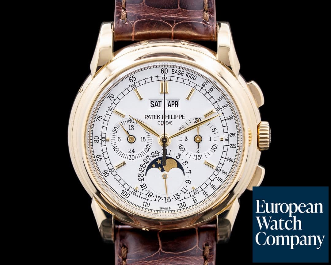 Image of Patek Philippe 5970J Perpetual Calendar Chronograph 18K Yellow Gold Silver Dial