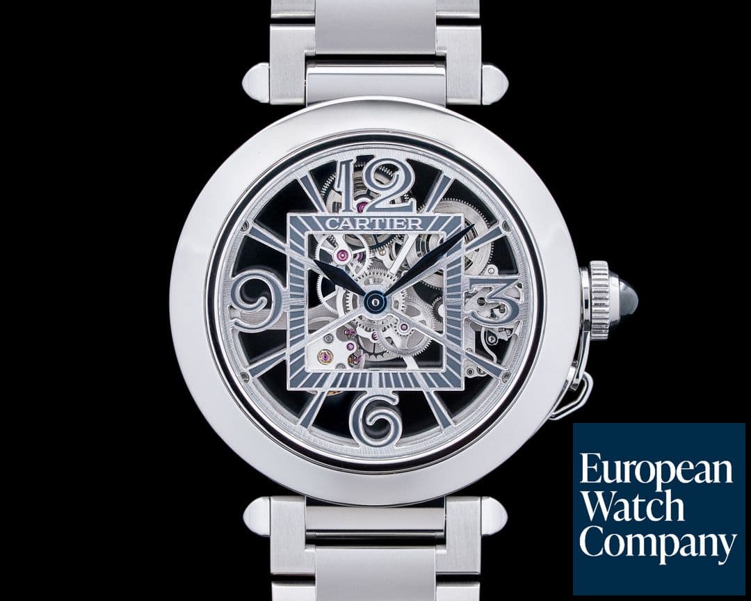 Image of Cartier WHPA0007 Pasha de Cartier SS Skeleton Dial