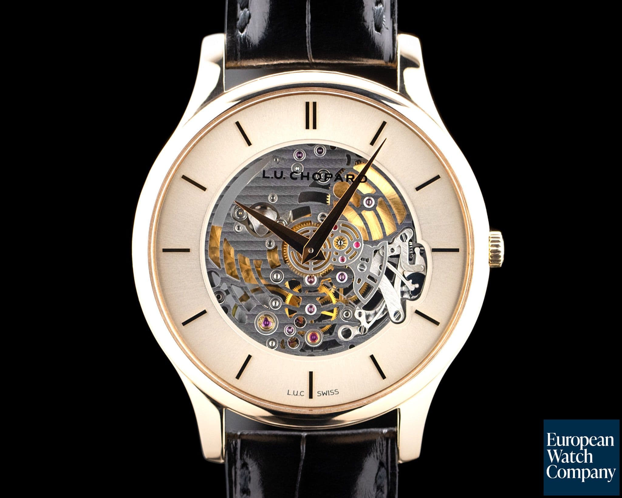 Image of Chopard 161936-5001 L.U.C XP Skeletec 18K Rose Gold Skeleton Dial