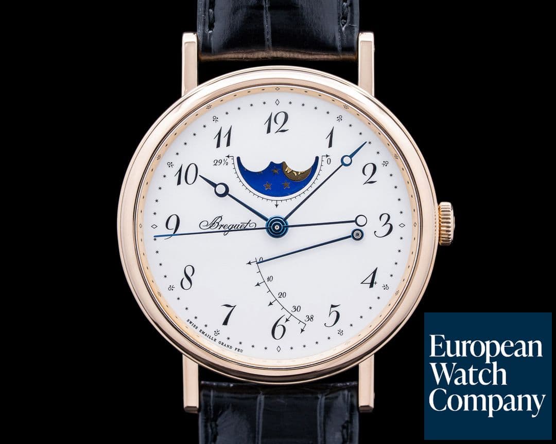Image of Breguet 7787BR Classique Moonphase 18K Rose Gold Grand Feu Enamel Dial