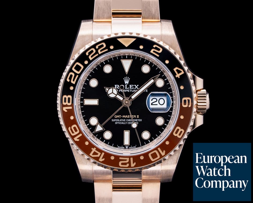 Image of Rolex 126715CHNR GMT Master II "Root Beer" 18K Everose Gold Black Dial
