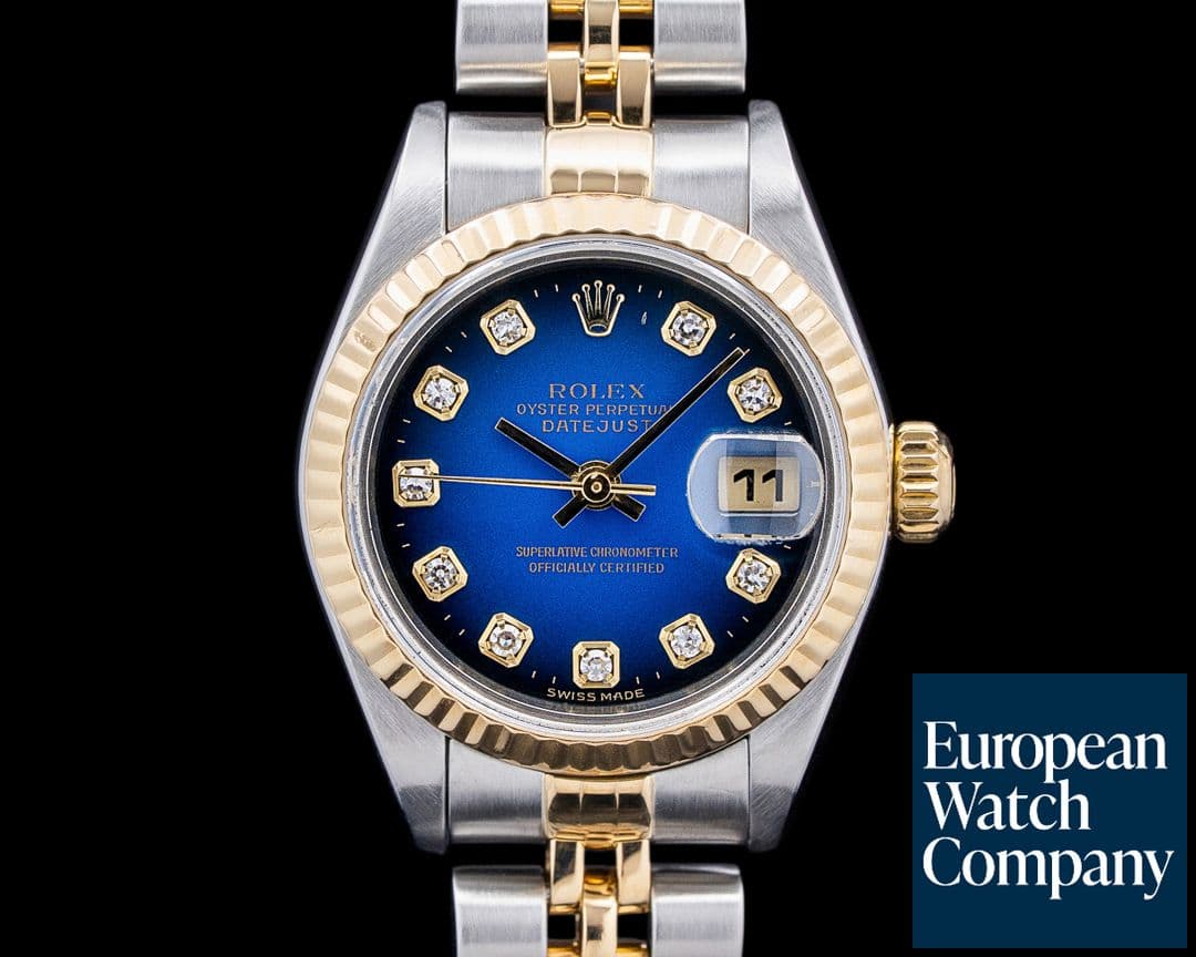 Image of Rolex 79173 Datejust 26mm SS / 18K Yellow Gold Blue Diamond Dial