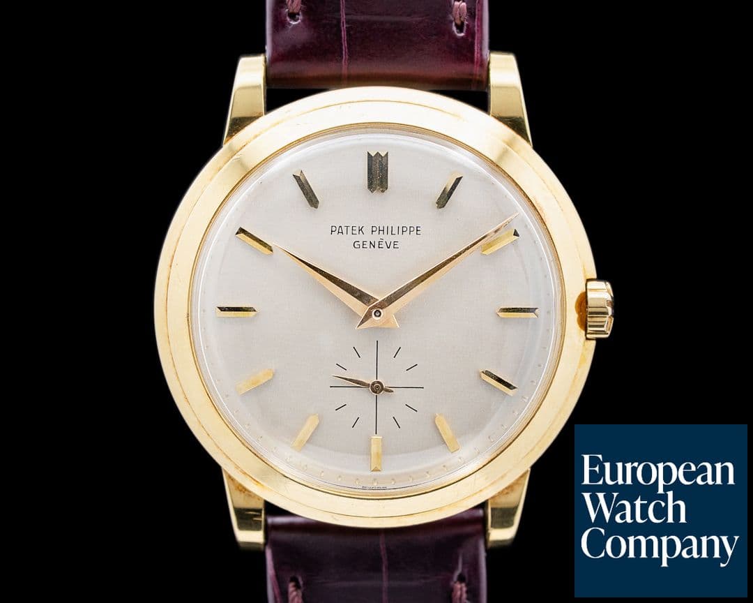 Image of Patek Philippe 2552 Calatrava "Disco Volante" 18K Yellow Gold Silver Dial Circa. 1955