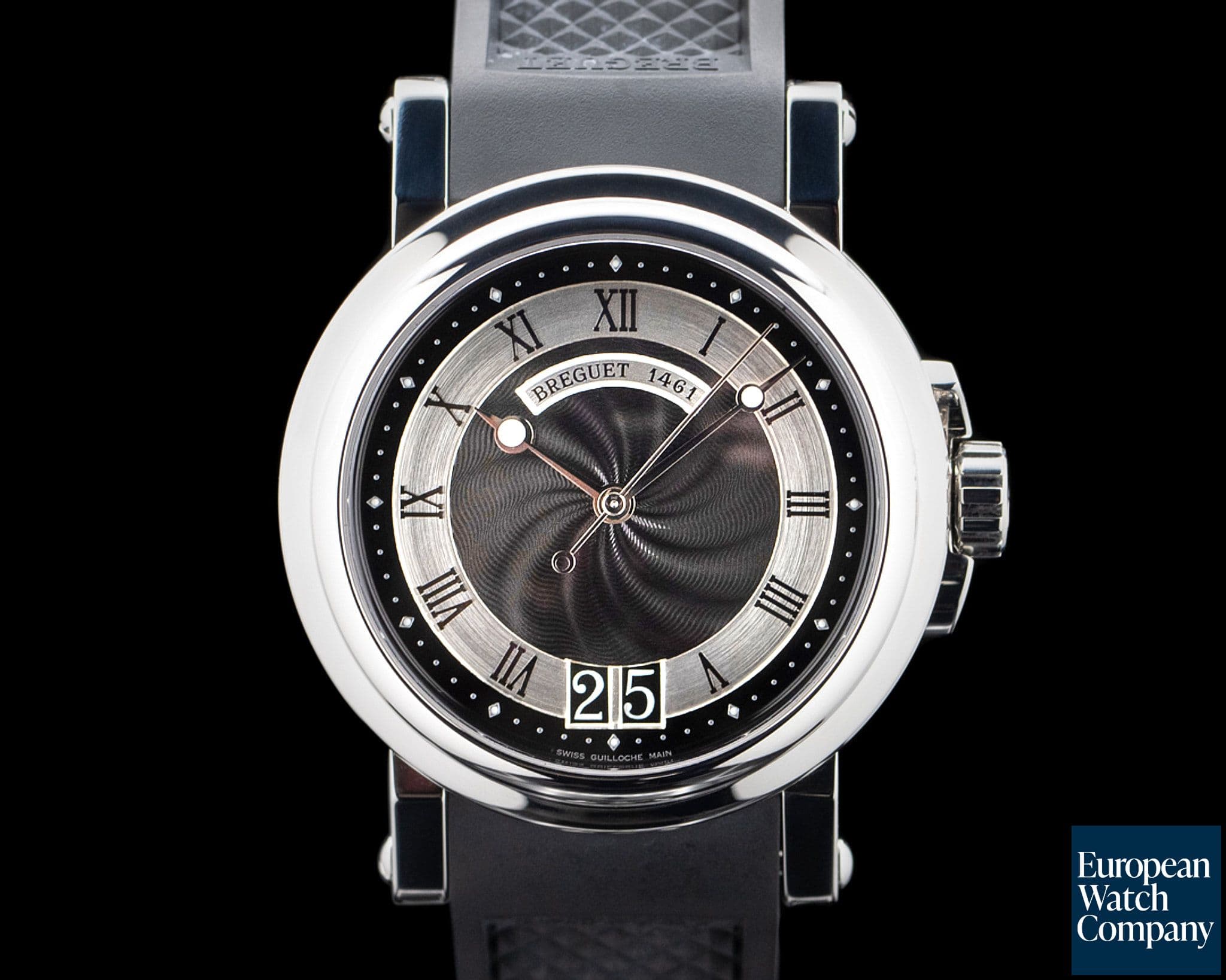 Image of Breguet 5817ST Marine Big Date SS Black Dial