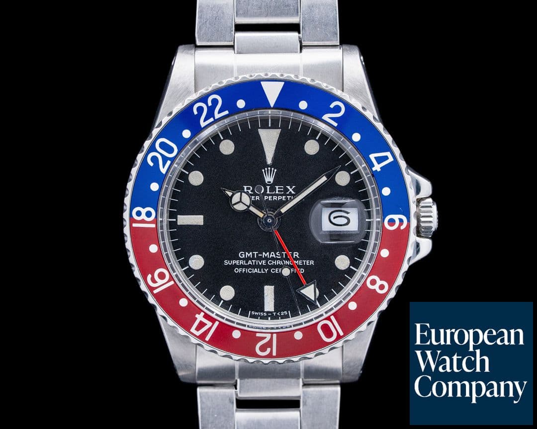 Image of Rolex 1675 GMT Master SS Black Dial Circa. 1971 "Long E"