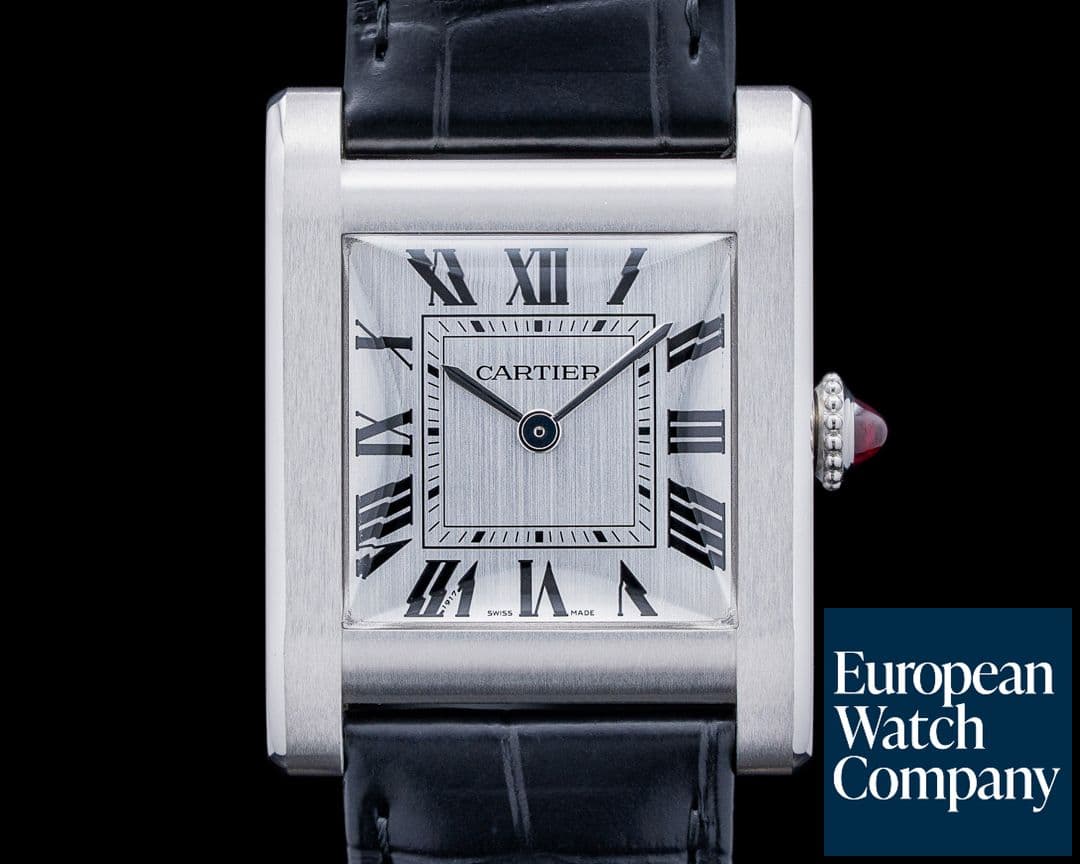 Image of Cartier WGTA0109 Tank Normale Platinum Silver Dial