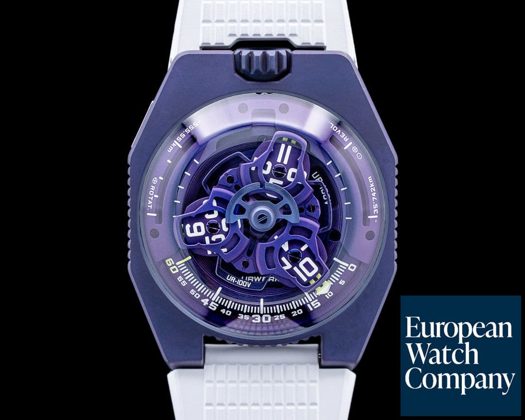 Image of URWERK UR-100V UV UltraViolet Titanium Purple Dial LIMITED