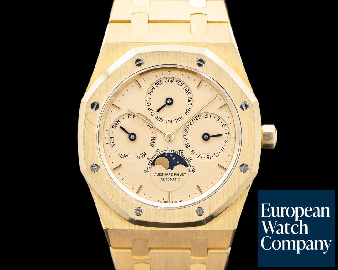 Image of Audemars Piguet 25554BA Royal Oak Perpetual Calendar 18K Yellow Gold Champagne Dial RARE