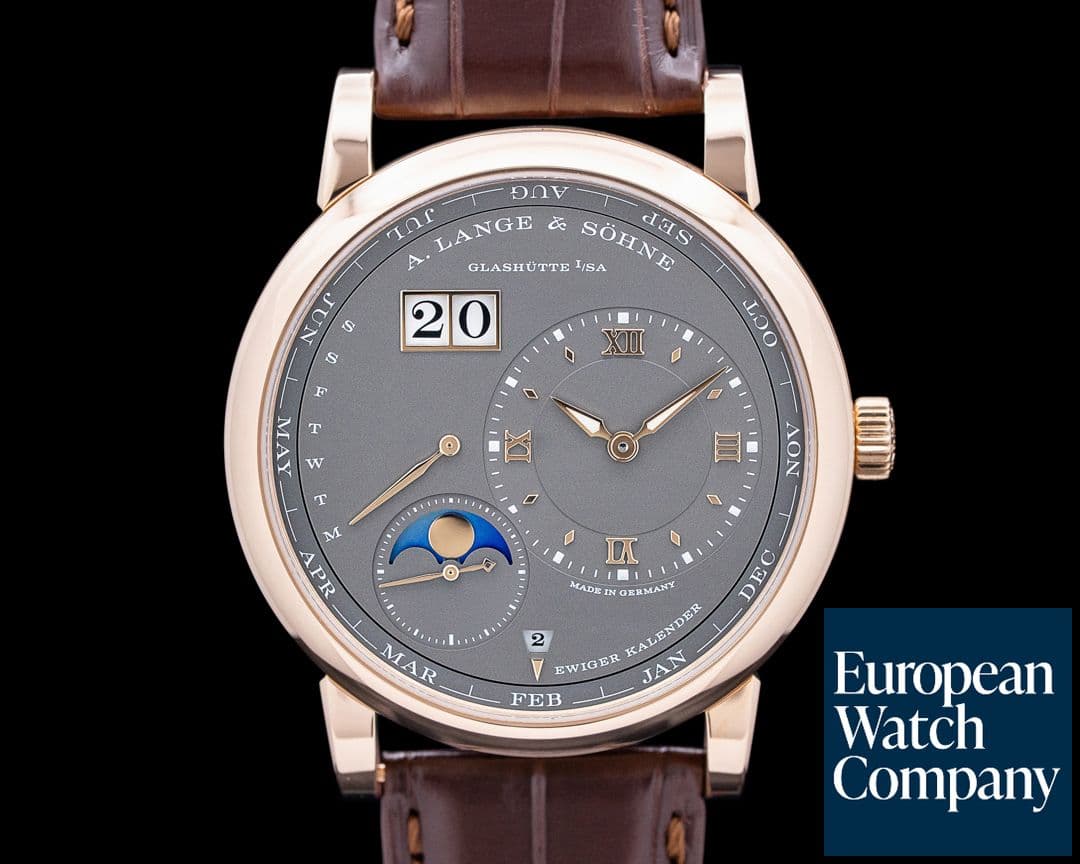 Image of A. Lange and Sohne 345.033 Lange 1 Perpetual Calendar 18k Rose Gold Gray Dial 2025