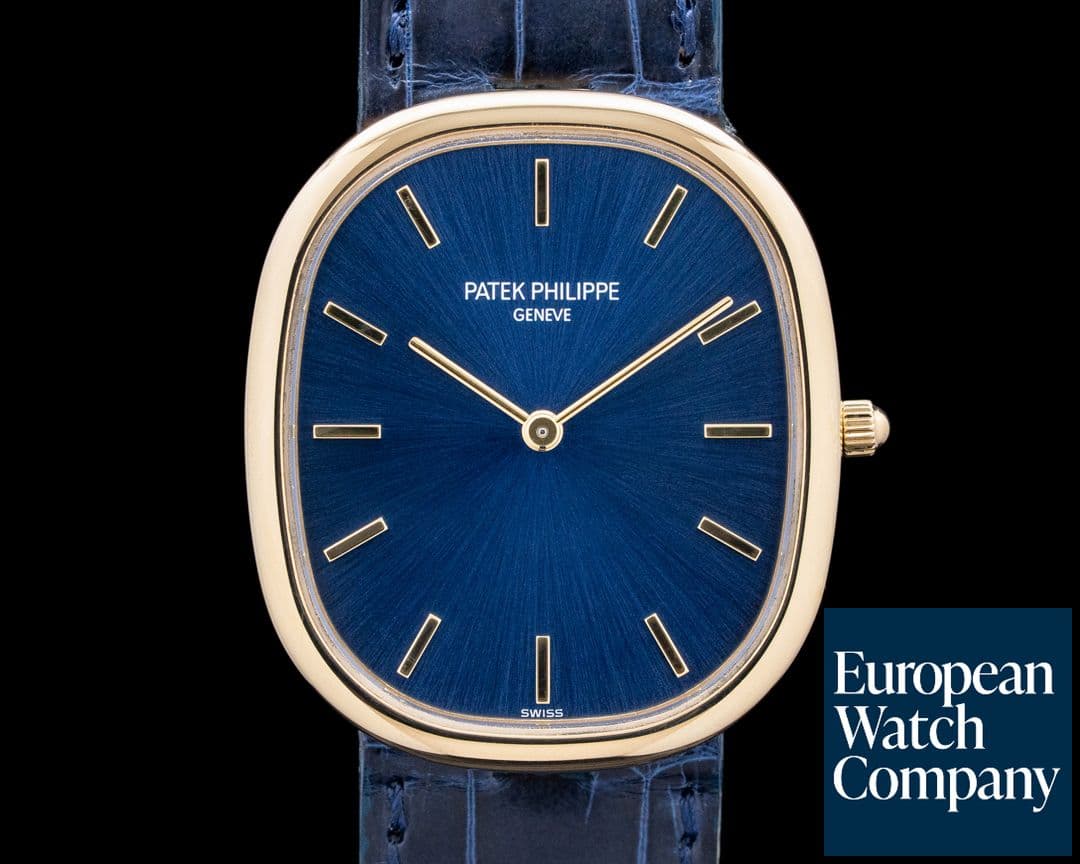 Image of Patek Philippe 3738/100 Golden Ellipse 18K Yellow Gold Blue Dial