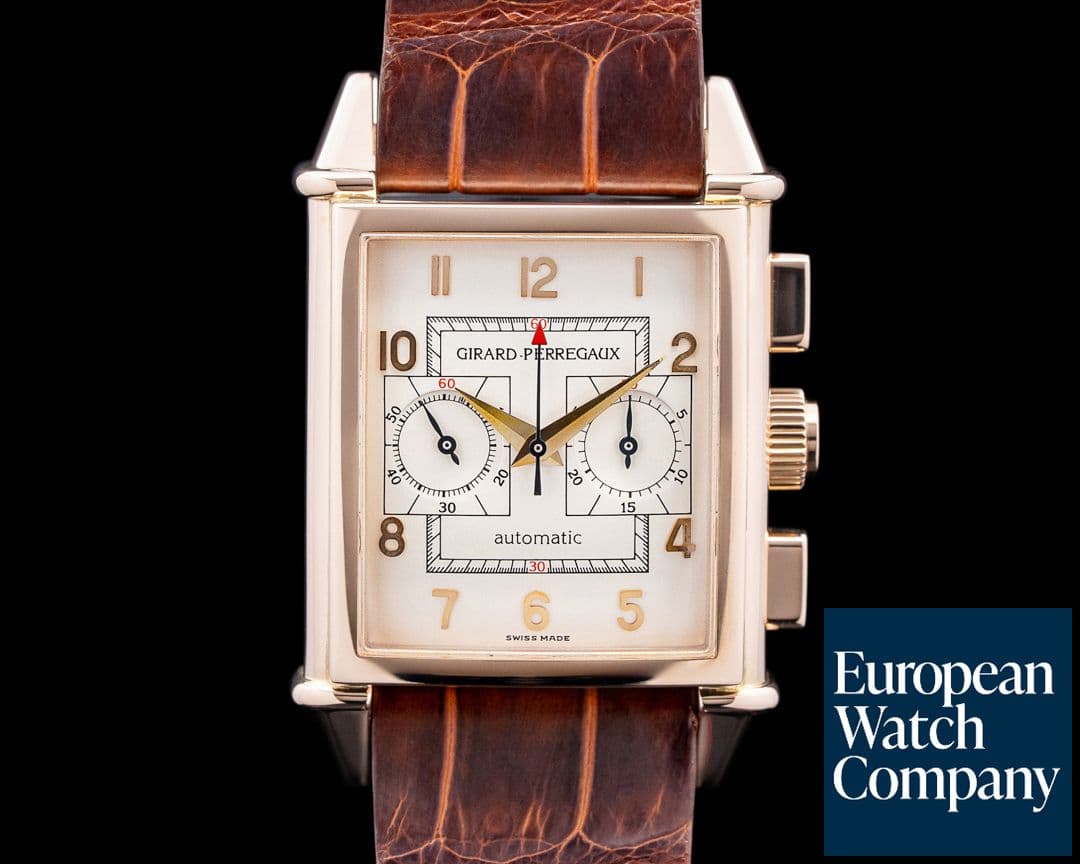 Image of Girard-Perregaux Vintage 1945 Chronograph 18K Rose Gold Ivory Dial