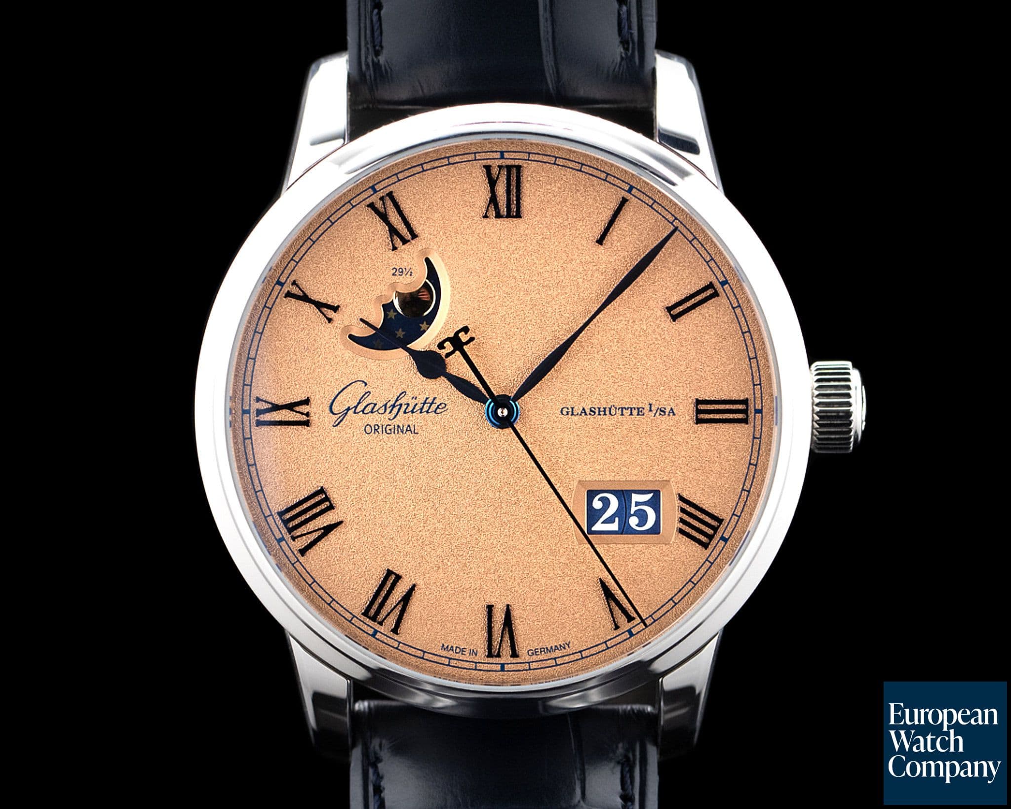 Image of Glashutte Original Senator Excellence Panorama Date Moon Phase SS Frosted Copper Dial 2025