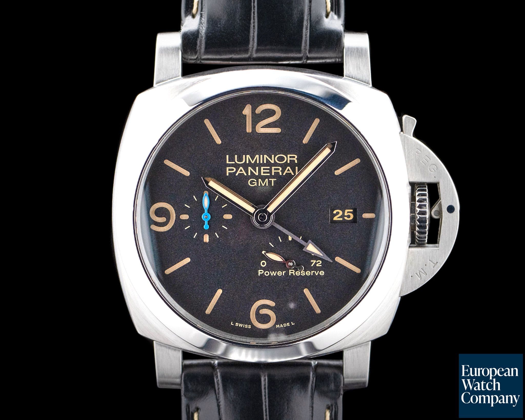 Image of Panerai PAM01321 Luminor 1950 3 Days GMT Power Reserve SS Black Dial
