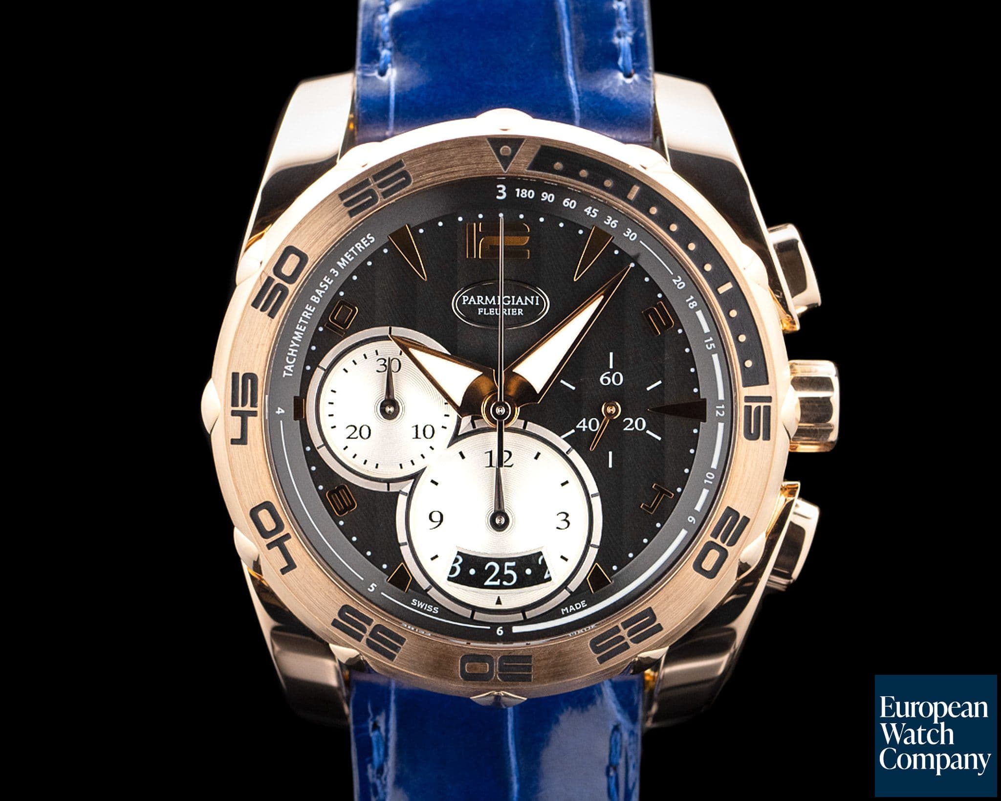 Image of Parmigiani PFC528 Pershing 002 18K Rose Gold Gray Dial