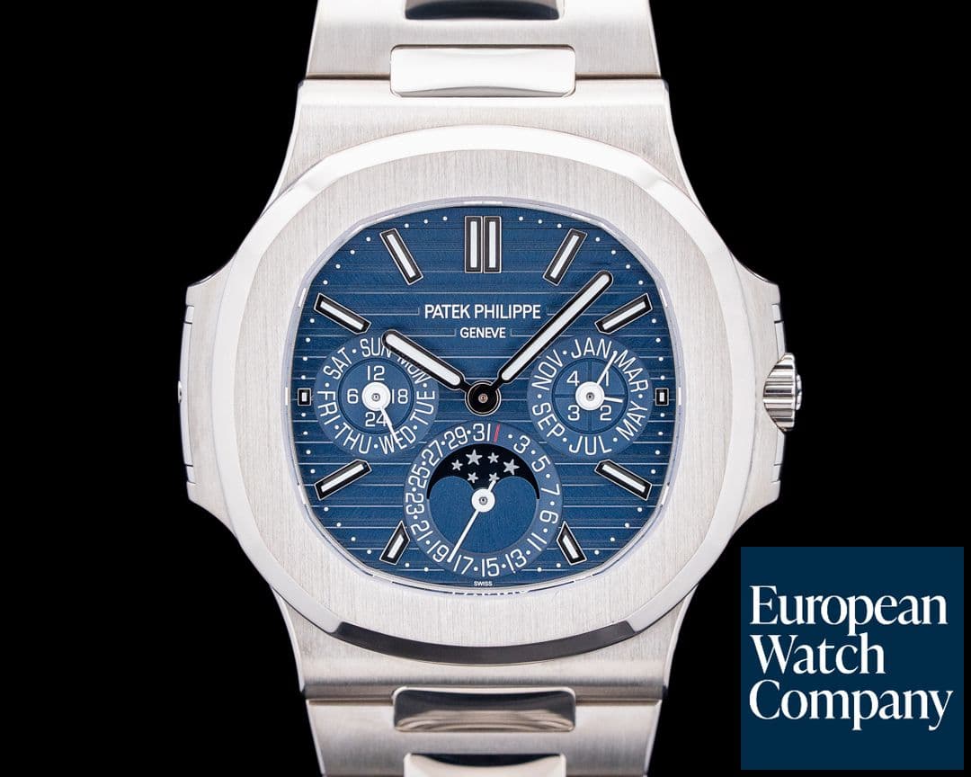 Image of Patek Philippe 5740/1G Nautilus Perpetual Calendar 18K White Gold Blue Dial