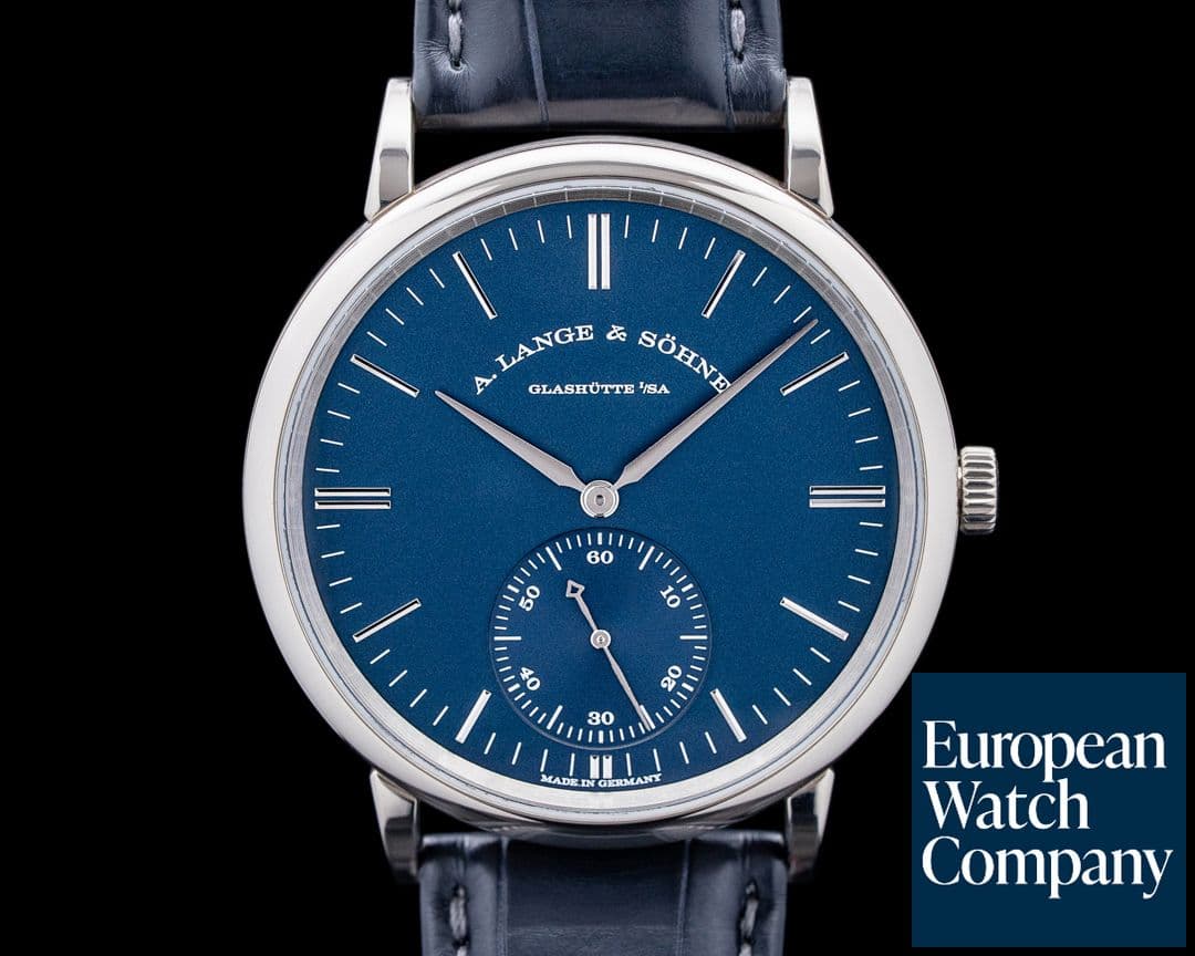 Image of A. Lange and Sohne 380.028 Saxonia Automatic 18K White Gold Blue Dial