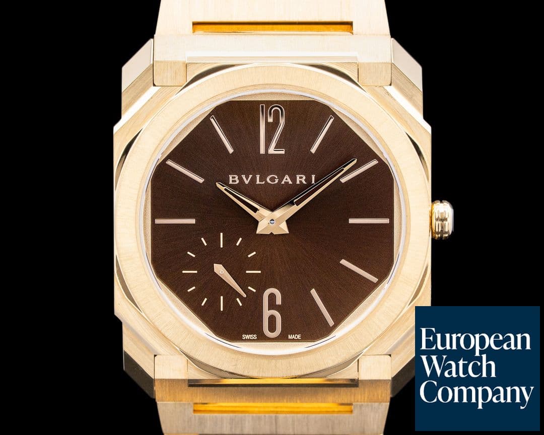 Image of Bulgari 103717 Octo Finissimo Extra Thin 18K Yellow Gold Brown Dial