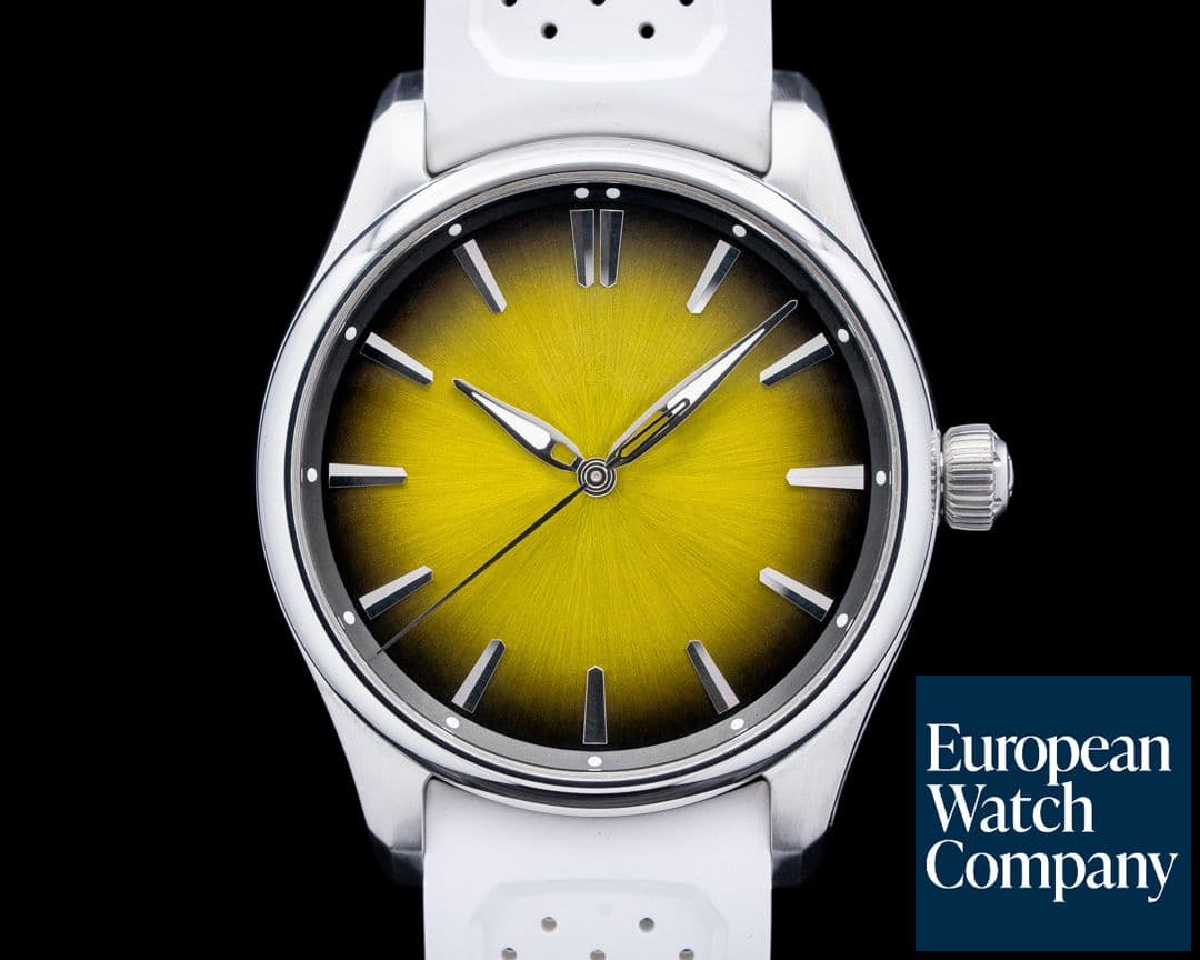 Image of H. Moser and Cie. Pioneer Centre Seconds Sunny Side Up SS Yellow Fume Dial 2025