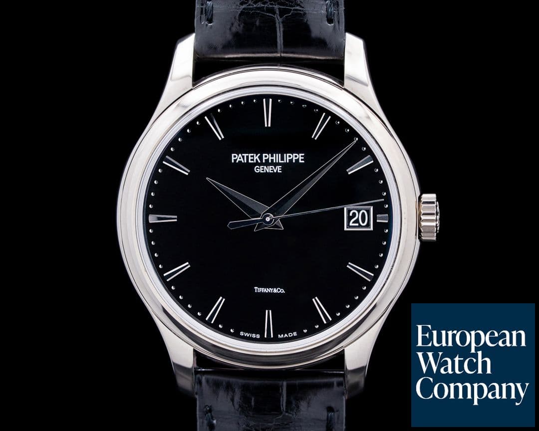 Image of Patek Philippe 5227G Calatrava TIFFANY & CO." 18K White Gold Black Dial