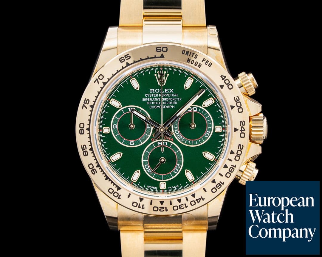 Image of Rolex 116508 Daytona "John Mayer" 18K Yellow Gold Green Dial UNWORN