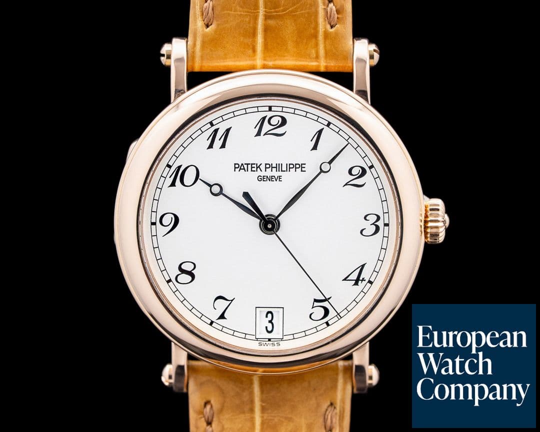 Image of Patek Philippe 5053R Calatrava Officer's Case 18K Rose Gold Silver Dial