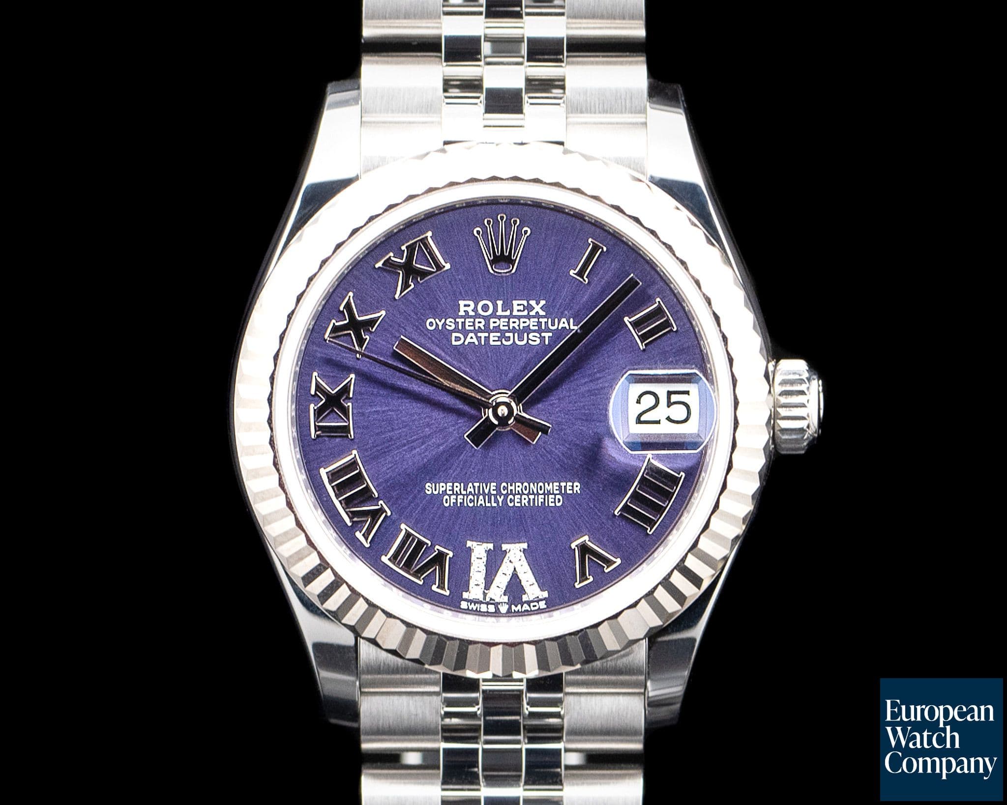 Image of Rolex 278274 Datejust 31 Jubilee SS Purple Roman "Diamond VI" Dial
