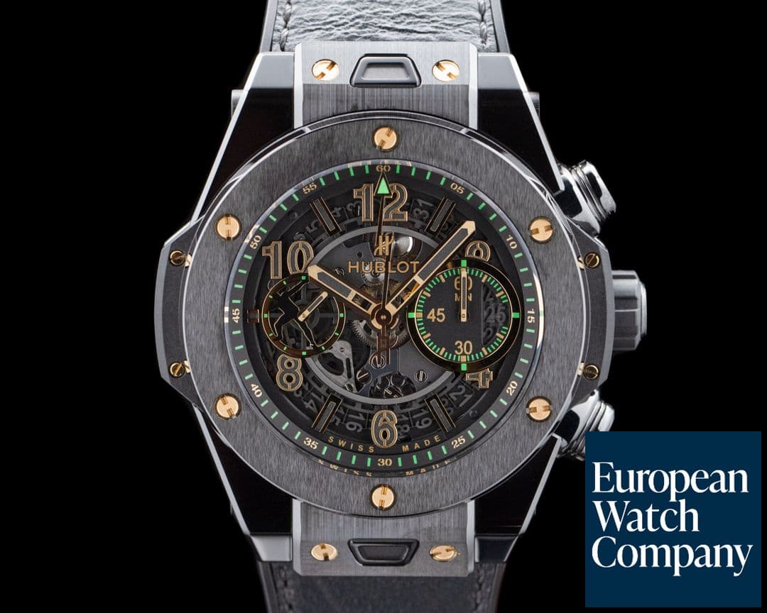Image of Hublot Unico Usain Bolt Ceramic Black Skeleton LIMITED