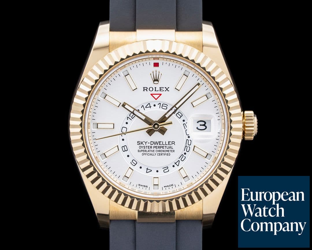 Image of Rolex 326238 Sky Dweller 18K Yellow Gold Silver Dial