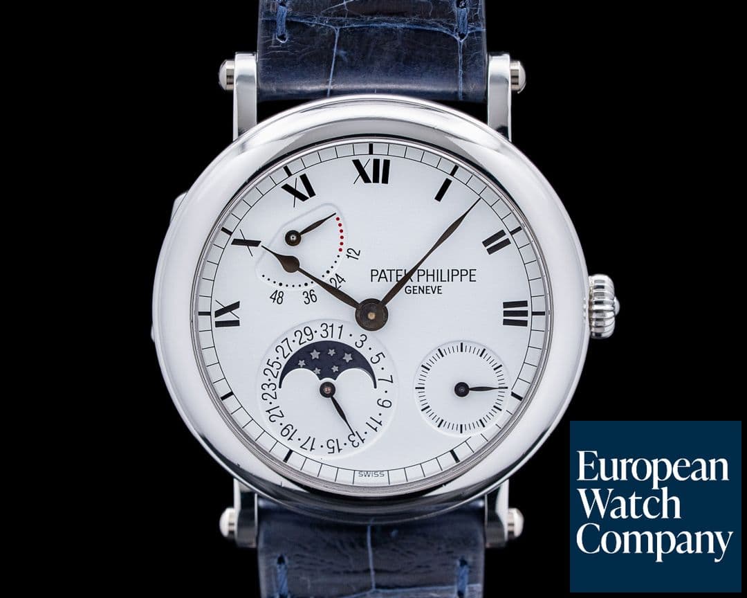 Image of Patek Philippe 5054P-001 Officer Case Complications Platinum White Dial RARE