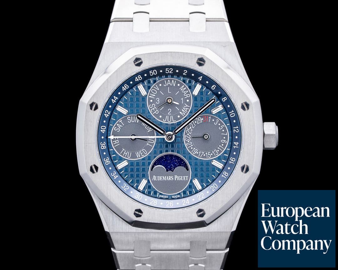 Image of Audemars Piguet 26574TI Royal Oak Perpetual Calendar Titanium Blue Dial