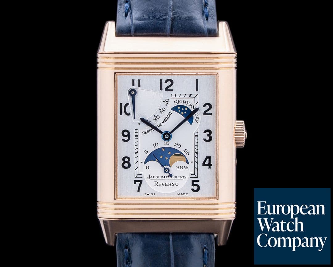 Image of Jaeger-LeCoultre 270.2.63 Reverso Sun Moon 18K Rose Gold Silver Dial