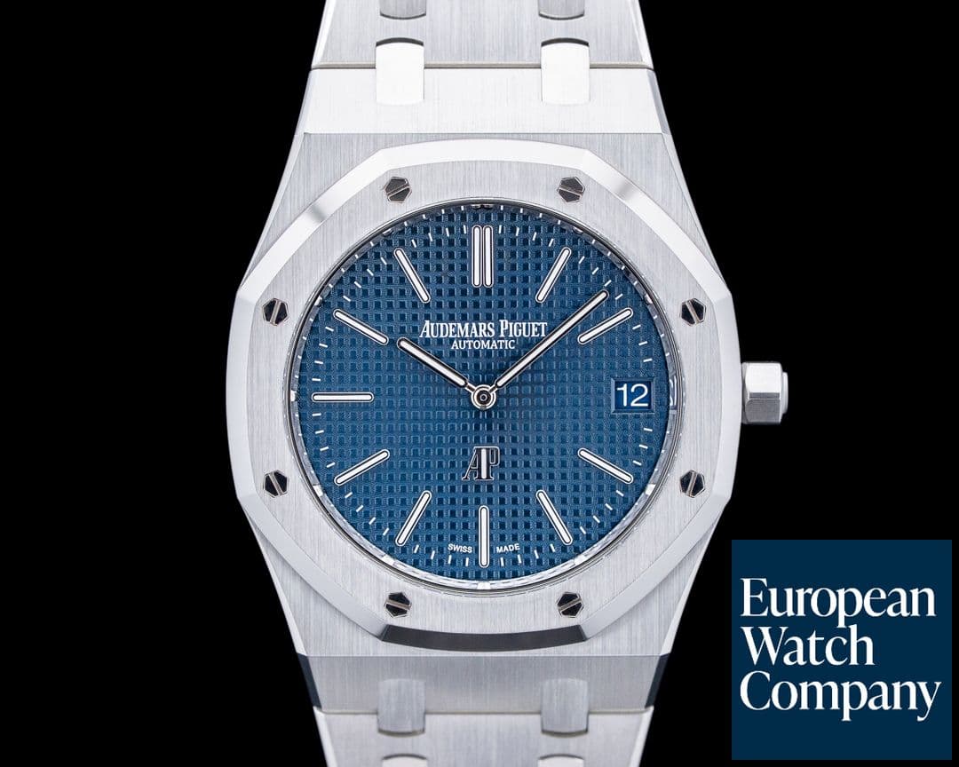 Image of Audemars Piguet 16202ST Royal Oak Jumbo Extra-Thin SS Blue Dial