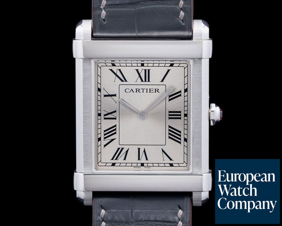 Image of Cartier WGTA0074 Tank Chinoise Platinum Gray Sunray Dial LIMITED